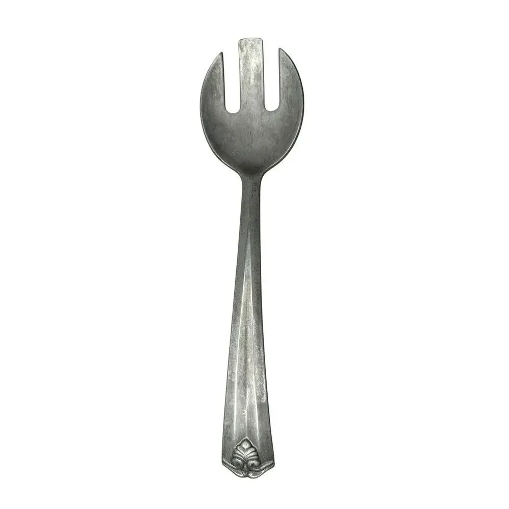 Lenox Salad Spoon and Fork with Detailed Curved Handles - Cast Aluminum Possibly